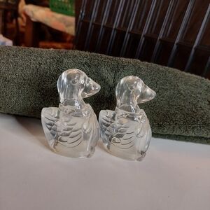 Vintage* 80s Clear Acrylic Duck Salt and Pepper Shakers